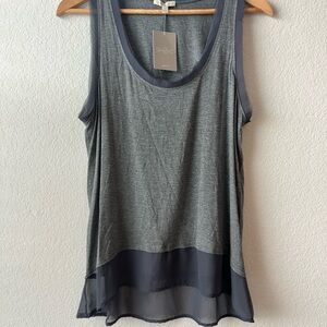 *NWT Bordeaux Anthropologie grey chiffon tank size s/p